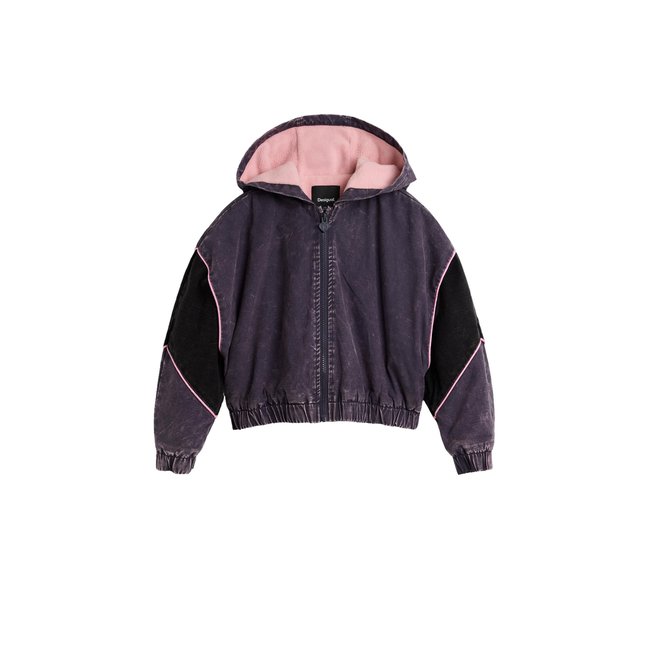 Veste oversize à capuche rouge <span itemprop=