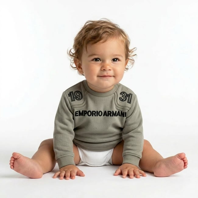 Pull bébé - Très bon état vert <span itemprop=