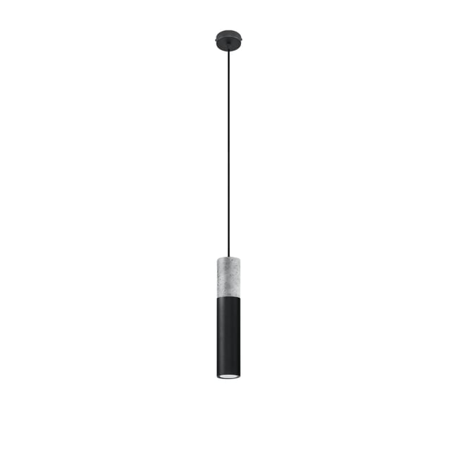 Suspension Acier Gris/Noir GU10 1 Borigio Couleur gris <span itemprop=