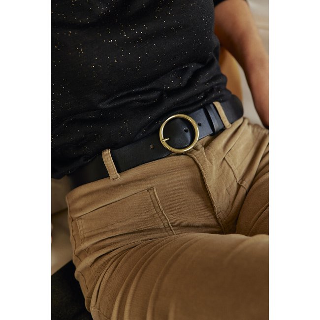 Ceinture cuir MIKE noir <span itemprop=