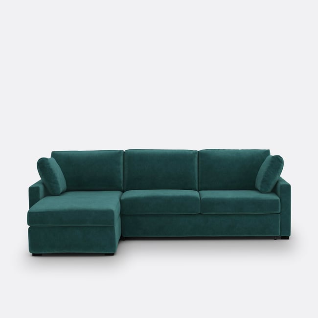 Sofá cama rinconero de 4 plazas, terciopelo, espuma, TIMOR - LA REDOUTE INTERIEURS