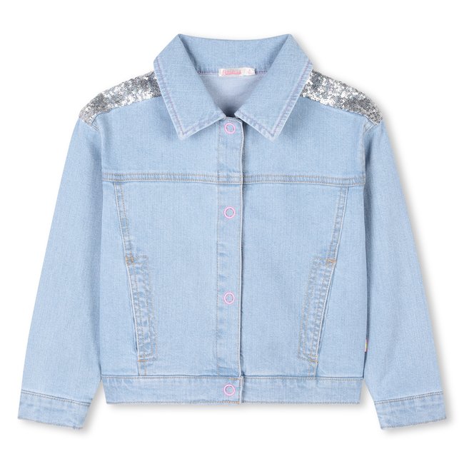 Veste en jean double stone+bleach <span itemprop=