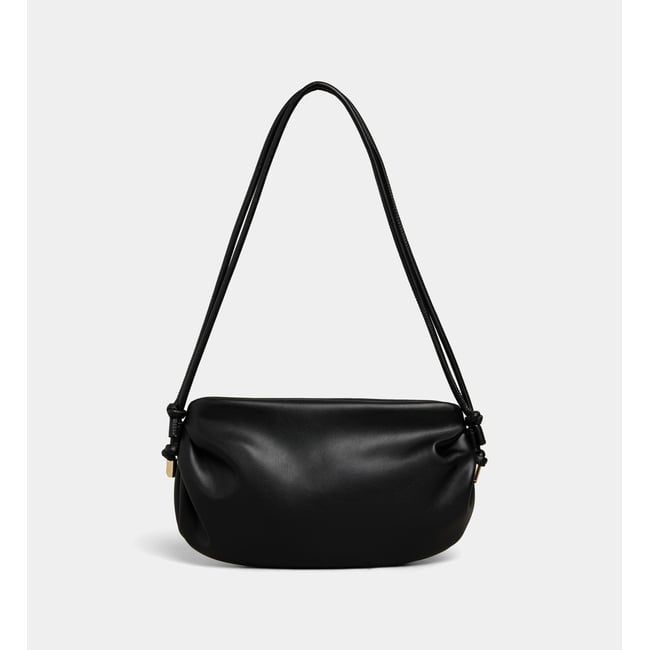 Sac pochette osana effet lisse noir <span itemprop=