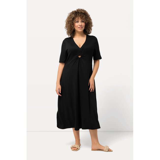 Ulla Popken Maglietta Donna Slim In Jersey A Coste | T-Shirt Aderente Con Girocollo E Spacchi Laterali, Elastica E Comoda, Ideale Per Ogni Giorno - 3