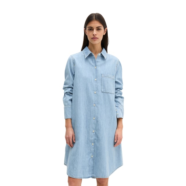 Robe en jean A-Shape en coton organique fluide bleu clair <span itemprop=