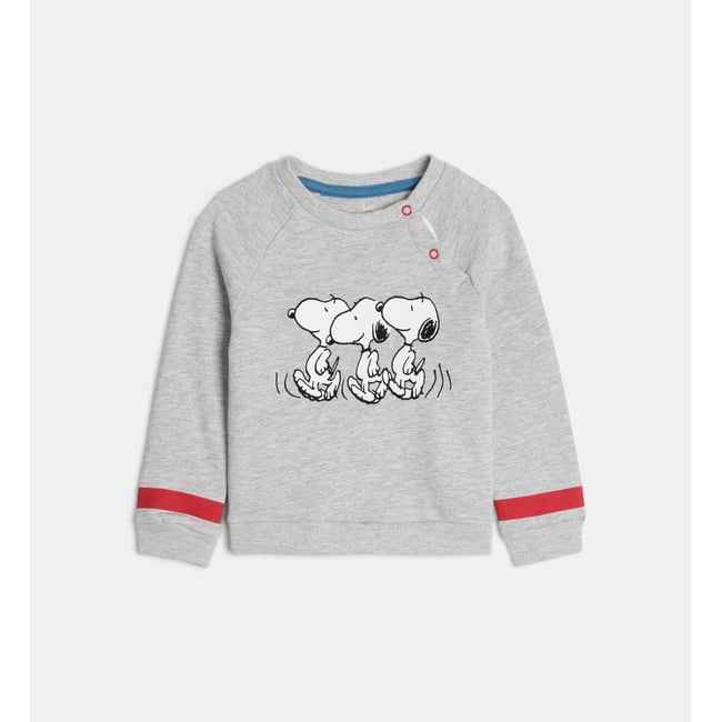 Sweat-shirt tatiti snoopy gris <span itemprop=