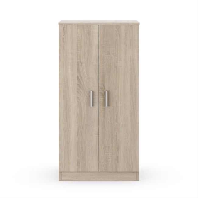 Armoire à chaussures 2 portes (30 Paires) Zapateros - H108cm Couleur chêne clair <span itemprop=