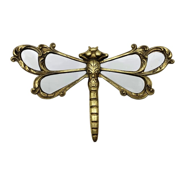 Déco murale libellule 28,5x18cm Couleur or <span itemprop=