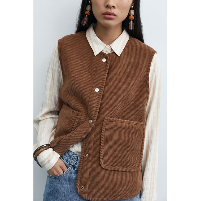 Wende-Weste ohne Ärmel aus Velours und Sherpa camel/beige <span itemprop=