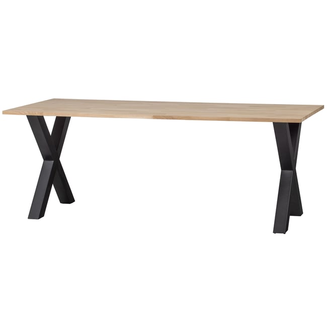 Table à manger en chêne 8 couverts TABLO A-PIED Couleur naturel <span itemprop=