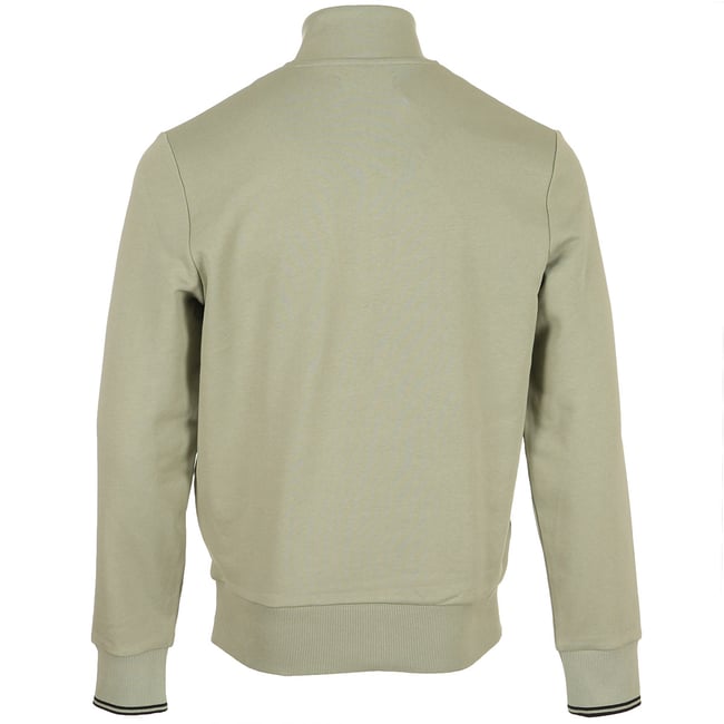 Sweat Fred Perry Homme Bleu Moyen - Logo Rouge, Fermeture 1/4 Zip, Taille M