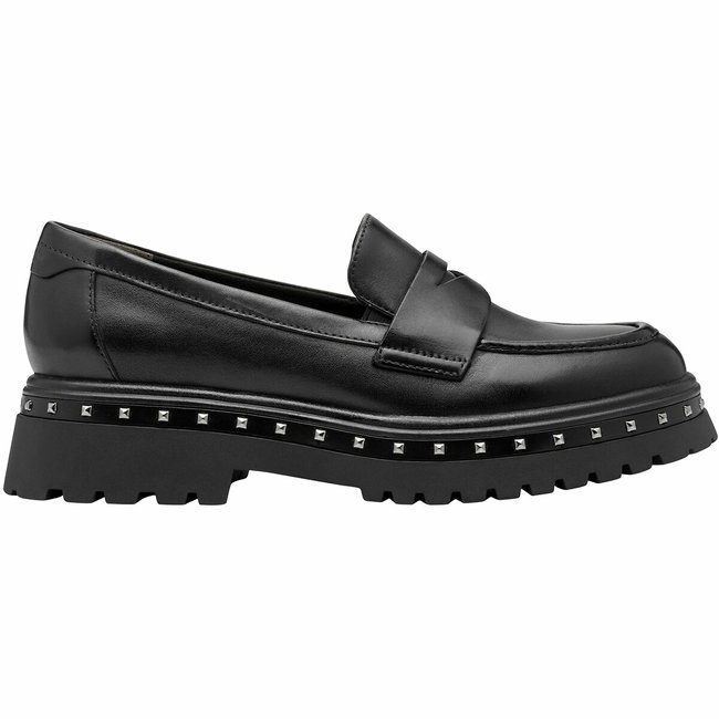 Mocasines de piel negro <span itemprop=