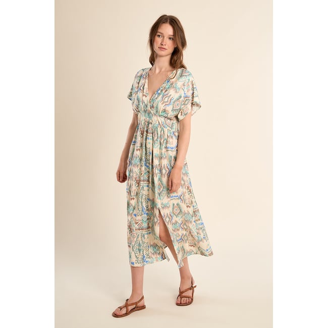 Robe longue à motif ethnique v002227 <span itemprop=