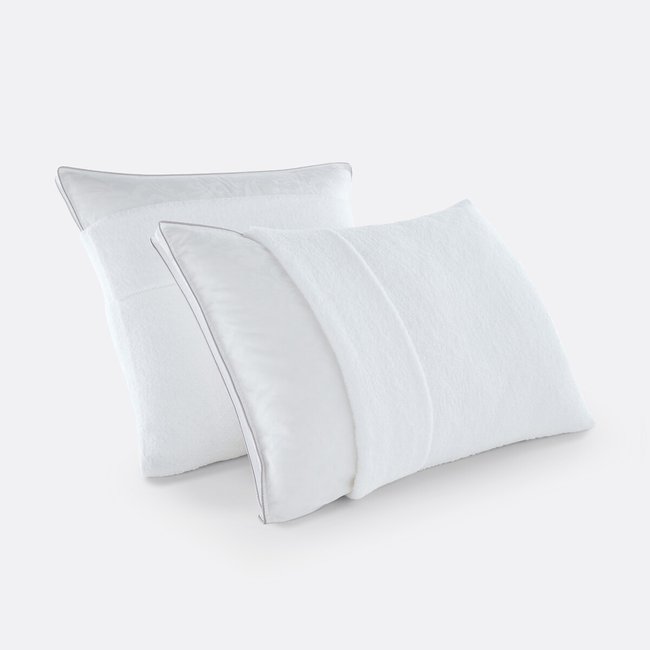Protector de almohada de rizo 100% algodón blanco <span itemprop=