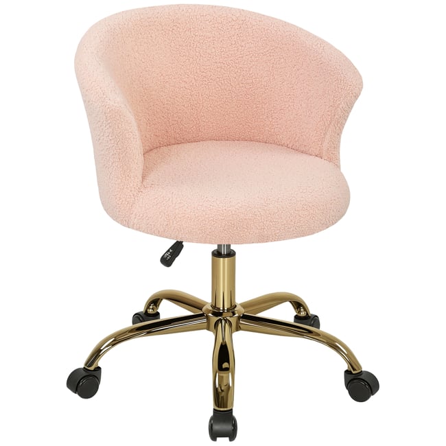Chaise de bureau Polyester Rose Couleur rose, doré <span itemprop=