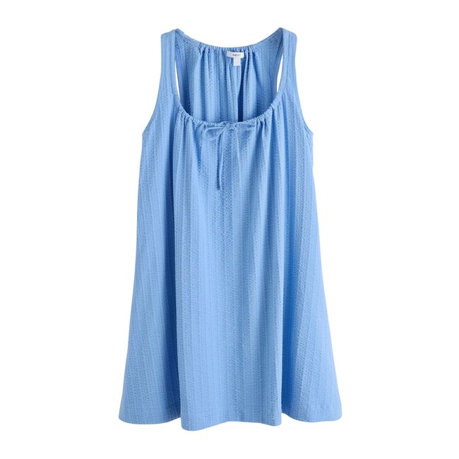 Mini robe d'été en jersey sans manches bleu bleuet <span itemprop=