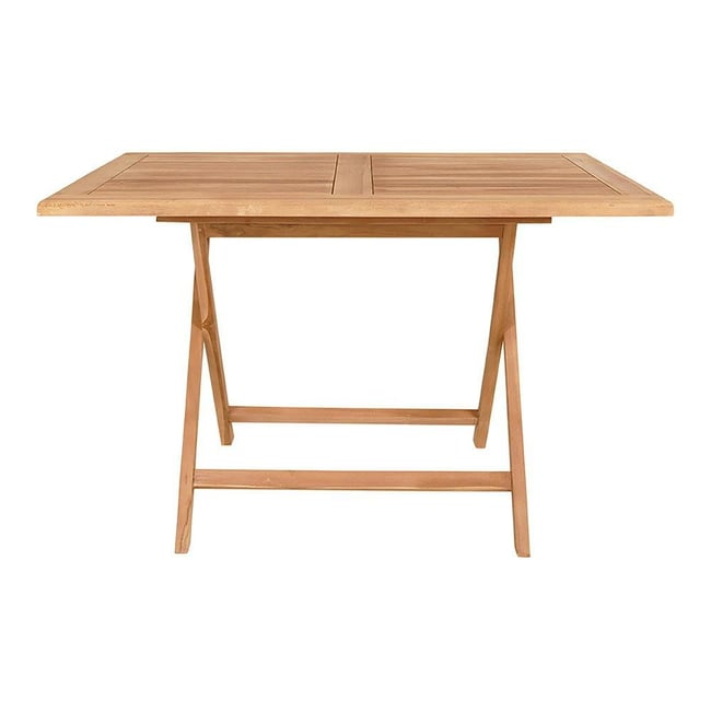 Table d'extérieur en teck 120 cm TANETE bois naturel <span itemprop=