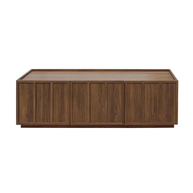 Meuble TV 3 portes - ABEL Couleur bois foncé <span itemprop=