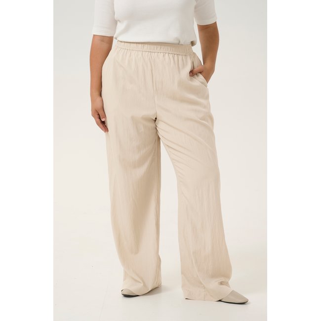 Casual pants coupe ample beige feather gray <span itemprop=