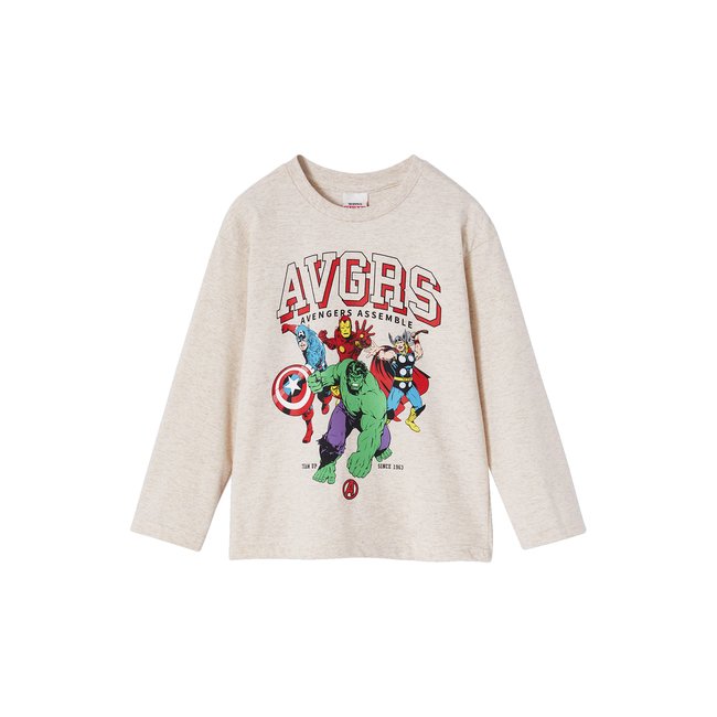 T-shirt Avengers Marvel® beige chiné <span itemprop=