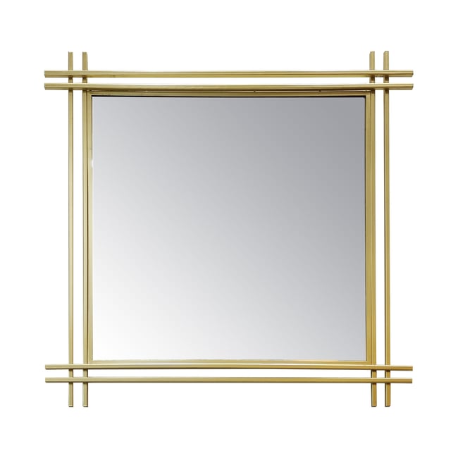 Miroir métal 80x80cm Couleur or <span itemprop=