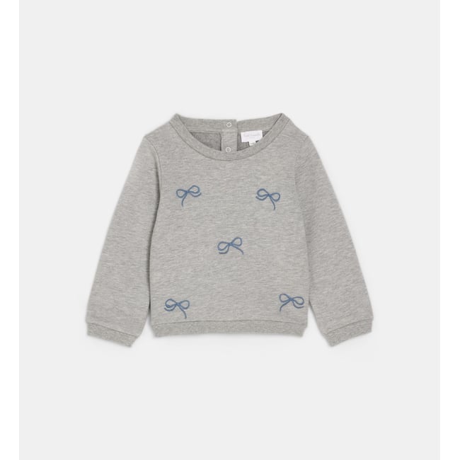 Sweat droit tachloe coton gris clair <span itemprop=