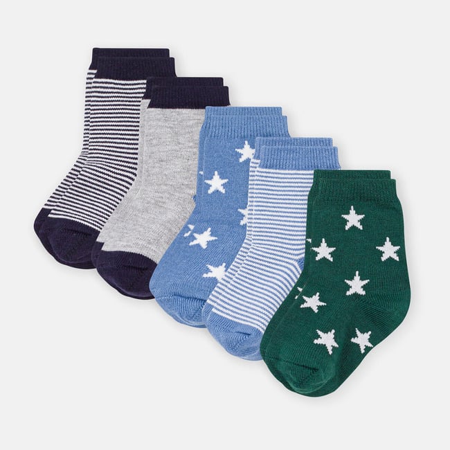 Confezione da 5 paia di calze marine + blu PETIT BATEAU
