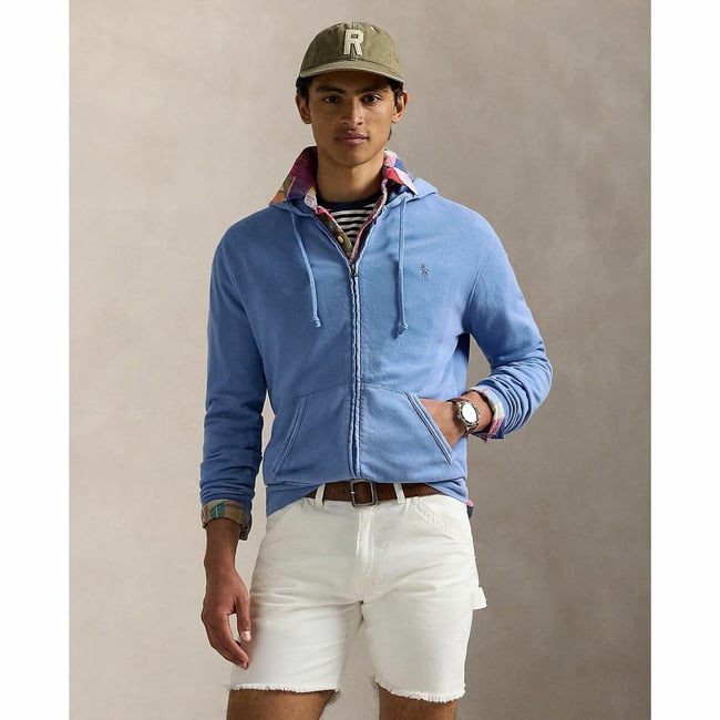 Свитшот на молнии с капюшоном синий POLO RALPH LAUREN