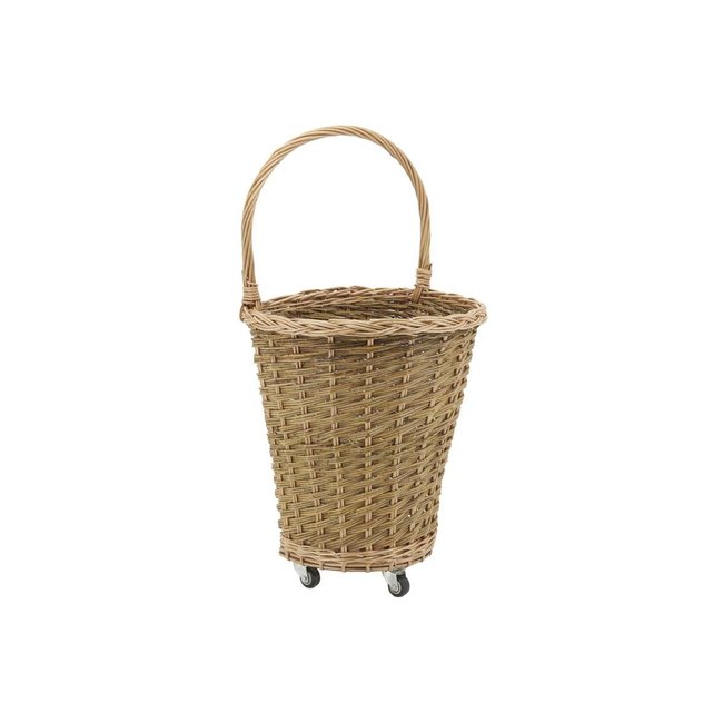 Chariot à bûches en osier buff brun Tressage plein Couleur multicolour <span itemprop=