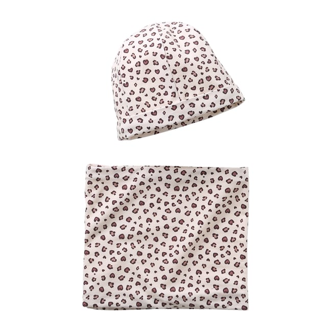Ensemble bonnet et snood jersey beige <span itemprop=
