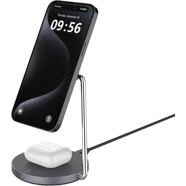 Chargeur stand compatible Qi2/MagSafe 2 en 1 15W - ADEQWAT