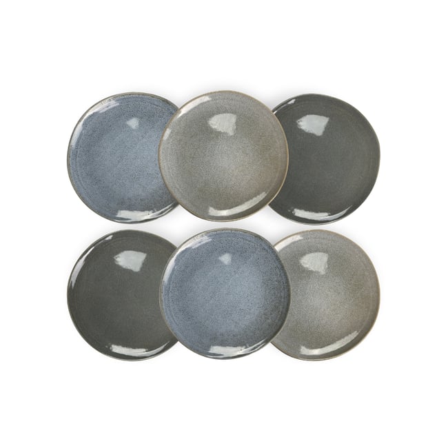 Lot de 6 assiettes à dessert, ZAO Couleur gris <span itemprop=