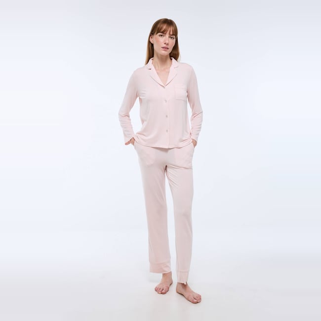 Pyjama fluide à pois en modal - MONOPRIX