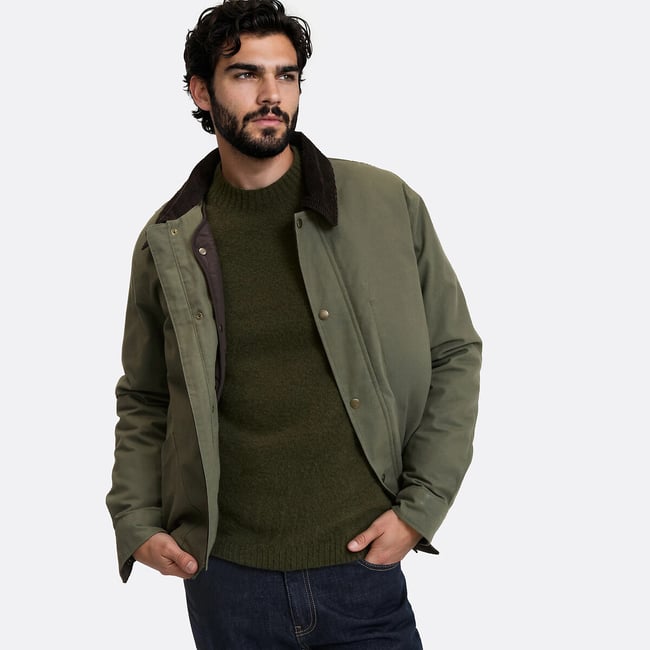 2-in-1 Jacket with Corduroy Collar khaki LA REDOUTE COLLECTIONS