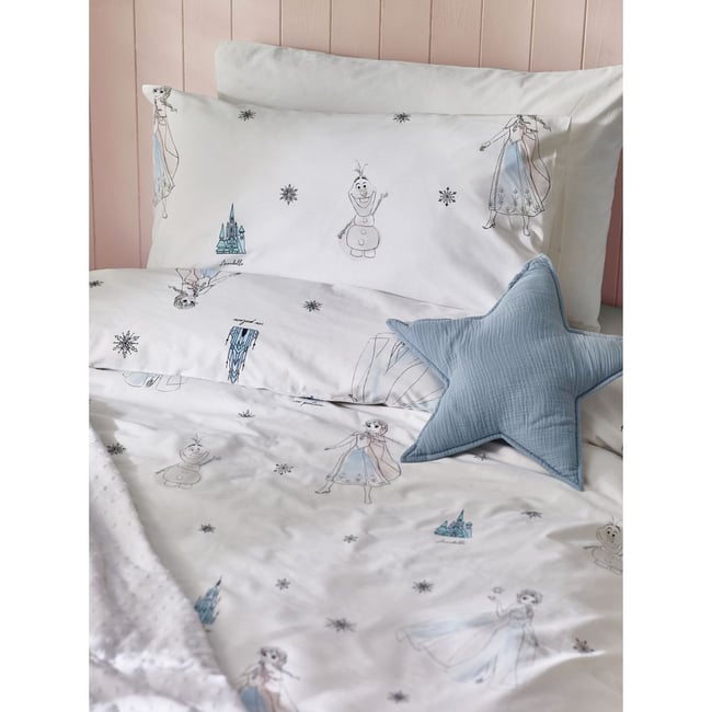 Parure coton disney reine des neiges blanc <span itemprop=