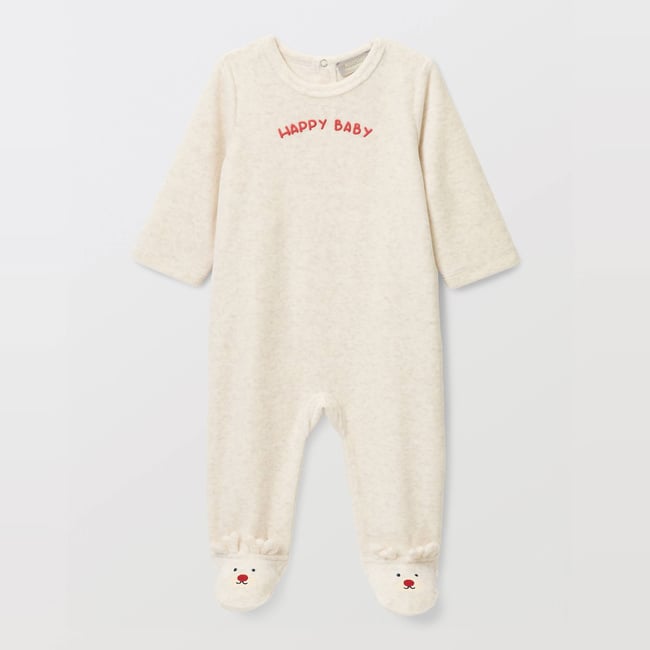 Dors bien velours avec pieds beige melange <span itemprop=