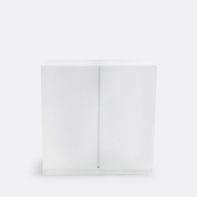Armario bajo de 2 puertas con colgador LEO blanco <span itemprop=