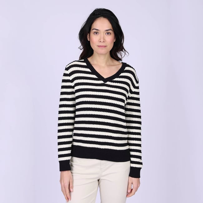 Pull ajouré Glenda noir <span itemprop=