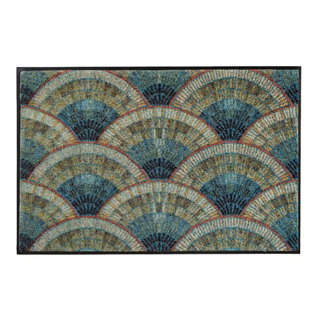 Tapis decor caoutchouc & nylon ECAILLES Couleur canard <span itemprop=