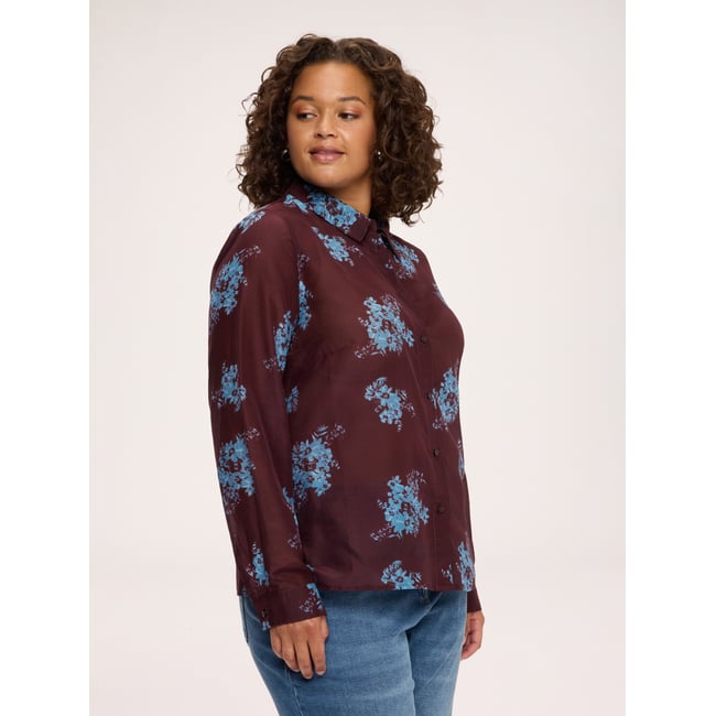 Chemise imprimée burgundy <span itemprop=