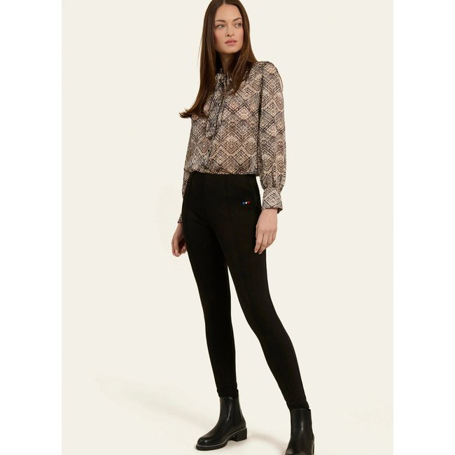 Legging ajusté et broderies cœur POSTER noir <span itemprop=