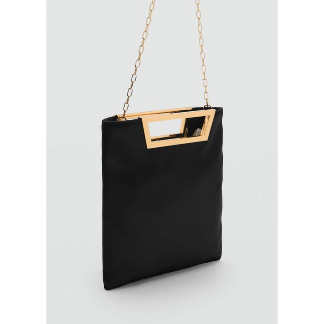 Sac à main à anse métallique noir <span itemprop=