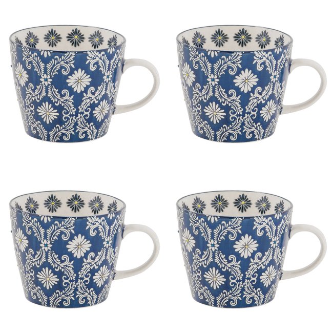 Coffret de 4 tasses   36 cl-ALMADA Couleur bleu <span itemprop=