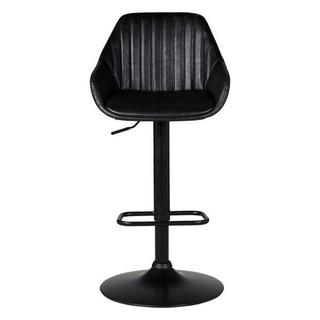 Chaise plan de travail pivotante noire pied piston Moss Couleur noir carbone <span itemprop=