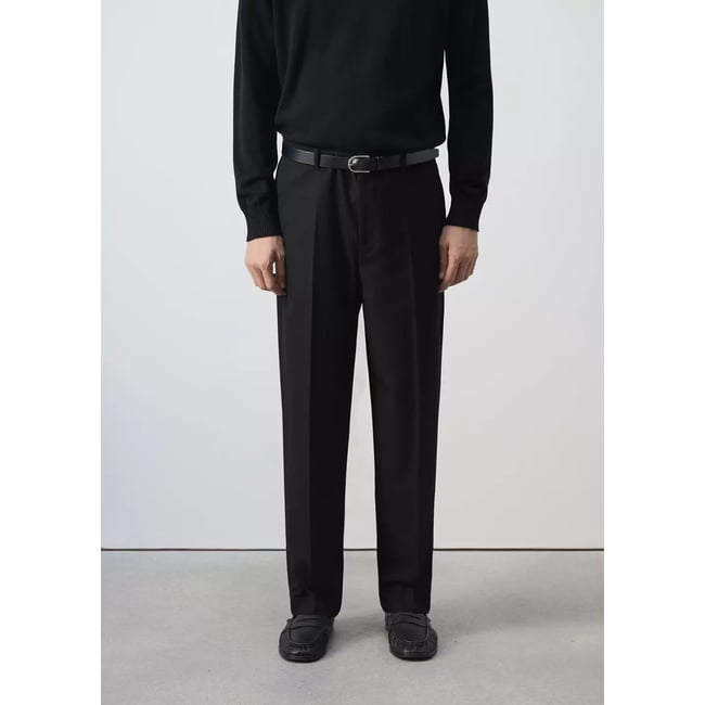 Pantalon relaxed-fit noir <span itemprop=