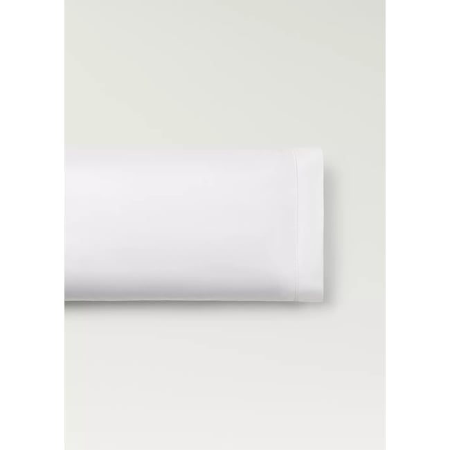 Housse d’oreiller coton satin 600 fils 45x110 cm blanc <span itemprop=
