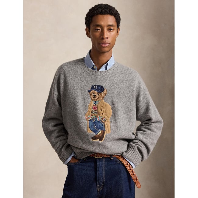 Bear-trui, van gemengde wol, Relaxed Fit <span itemprop=