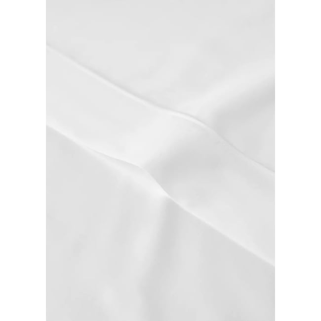 Drap plat coton satin 600 fils lit 90 cm blanc <span itemprop=