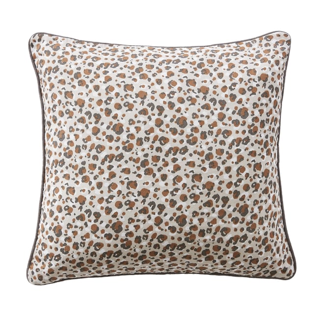 Coussin avec passepoil 45x45 cm Gaze de Coton Léa marron <span itemprop=