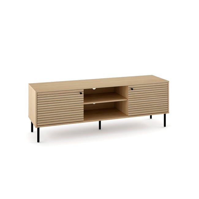 Mueble TV en MDF et métal, NIRA Couleur marron <span itemprop=